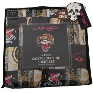 ☠️ Ed Hardy 6 Piece Love Kills Slowly Sheet Set California King